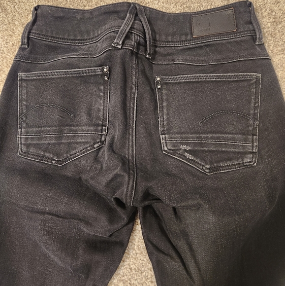 G-Star Lynn Mid Jeans - Black Ripped 26x30 - Picture 6 of 10